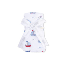 Load image into Gallery viewer, Bubbly Sailboats Blue - Swaddle Blanket
