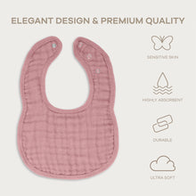 Load image into Gallery viewer, Muslin Bibs in Mauve
