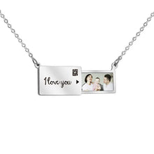 Load image into Gallery viewer, Custom Envelope Photo Locket Necklace in Stainless Steel
