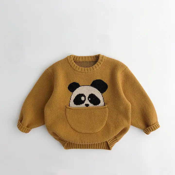 Annie & Charles® animal knitted sweater (Yellow panda)