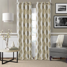 Load image into Gallery viewer, Navara Medallion Room Darkening Window Curtain (Natural)
