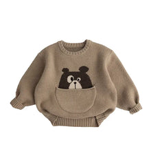 Load image into Gallery viewer, Annie &amp; Charles® animal knitted sweater (Beige bear)
