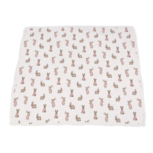 Load image into Gallery viewer, Powder Pink Bunnies &amp; Periwinkle Diamond Polka Dot Blanket

