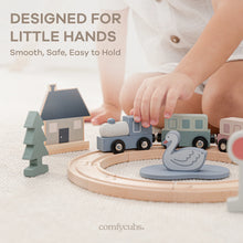 Load image into Gallery viewer, 30-Piece Wooden Train Set for Toddlers Ages 1+

