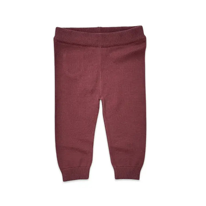 Pocket Sweater Knit Baby Legging Pants (Organic Cotton-Berry)