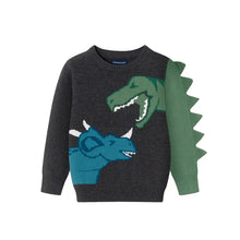 Load image into Gallery viewer, Kids (2-4) Sweater Set | Charcoal Dinosaur
