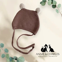 Load image into Gallery viewer, Annie &amp; Charles® baby tie hat (Brown)
