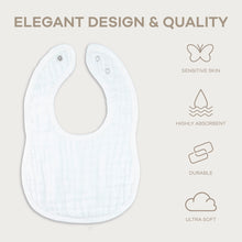 Load image into Gallery viewer, Muslin Bibs in White
