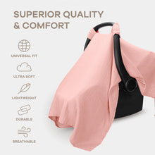 Load image into Gallery viewer, Baby Car Seat Cover in Bold Blush
