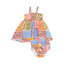 Load image into Gallery viewer, ANGEL DEAR - ric rak pathwork smocked top and bloomer
