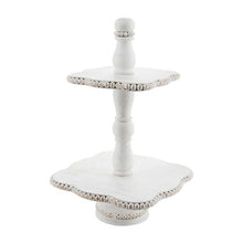 Load image into Gallery viewer, MudPie White Beaded Tiered Server
