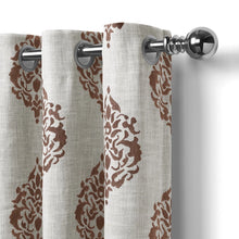 Load image into Gallery viewer, Navara Medallion Room Darkening Window Curtain (Cinnamon Red)
