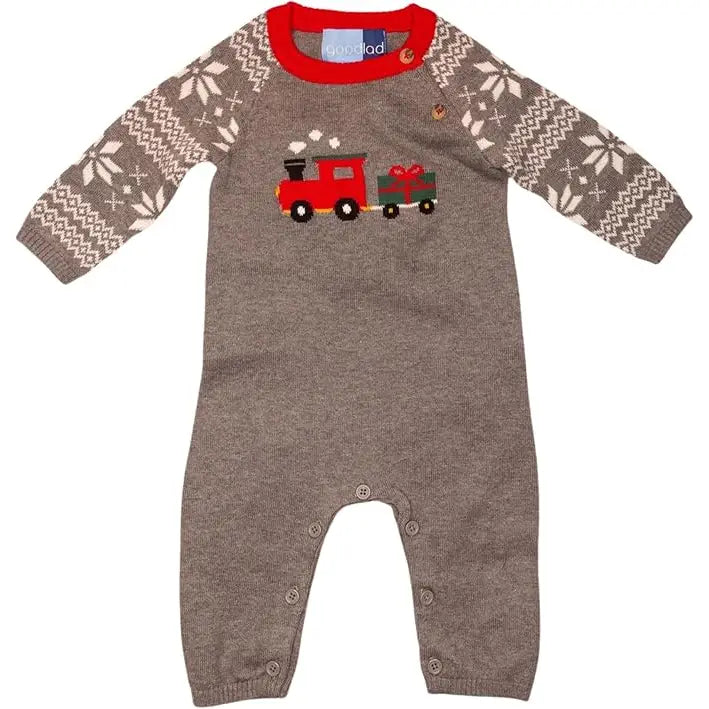 Good Lad Newborn Boy Holiday Sweater Onsie