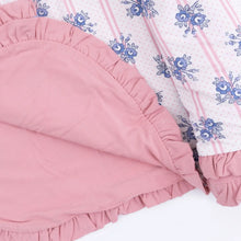Load image into Gallery viewer, Stripe Dot Roses - Ruffle Blanket
