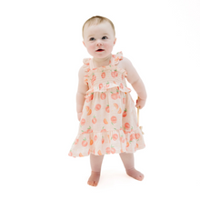 Load image into Gallery viewer, Sweet Peach Smocked Ruffle Sundress &amp; Diaper Cover

