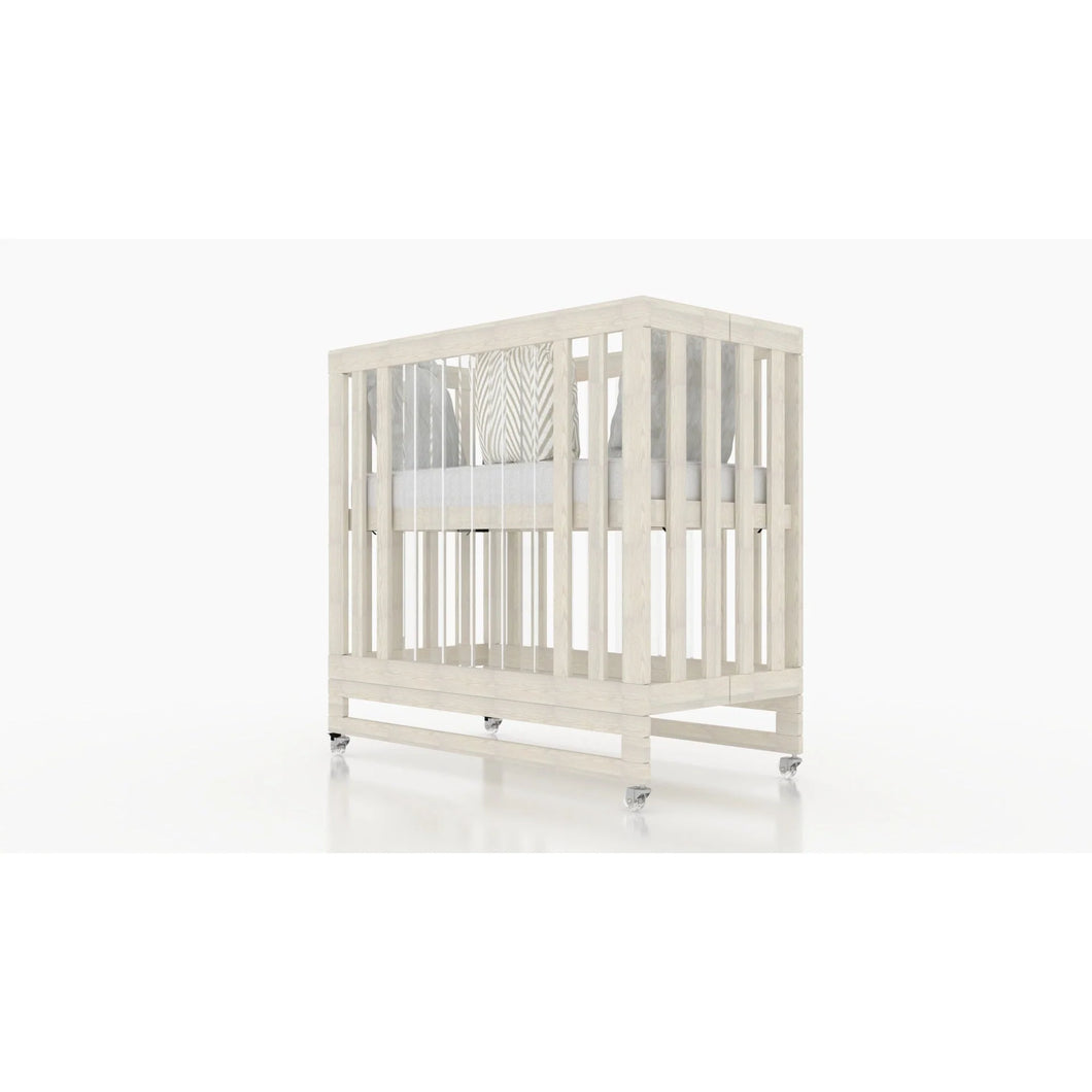 Melo Caress Foldable Crib - Washed White/Part Acrylic/ Chrome