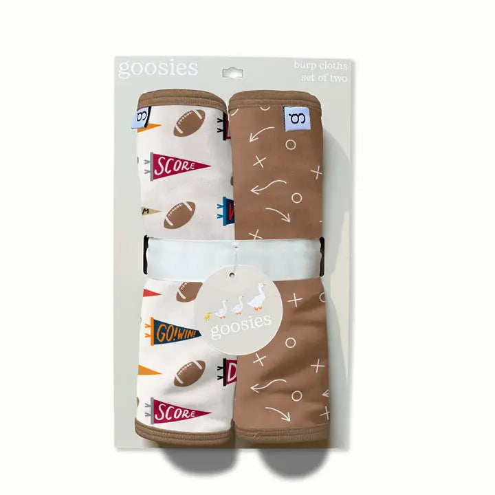 Varsity Football Flags- Burp Cloth Set