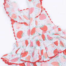 Load image into Gallery viewer, Strawberry Bliss - Ric Rac Ruffle Sunsuit
