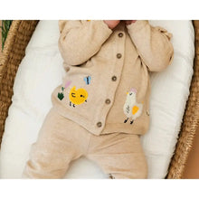 Load image into Gallery viewer, Chicken Little Embroidered Sweater Baby Cardigan (Organic)
