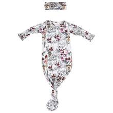 Load image into Gallery viewer, Three little tots-floral flower knotted gown with bow
