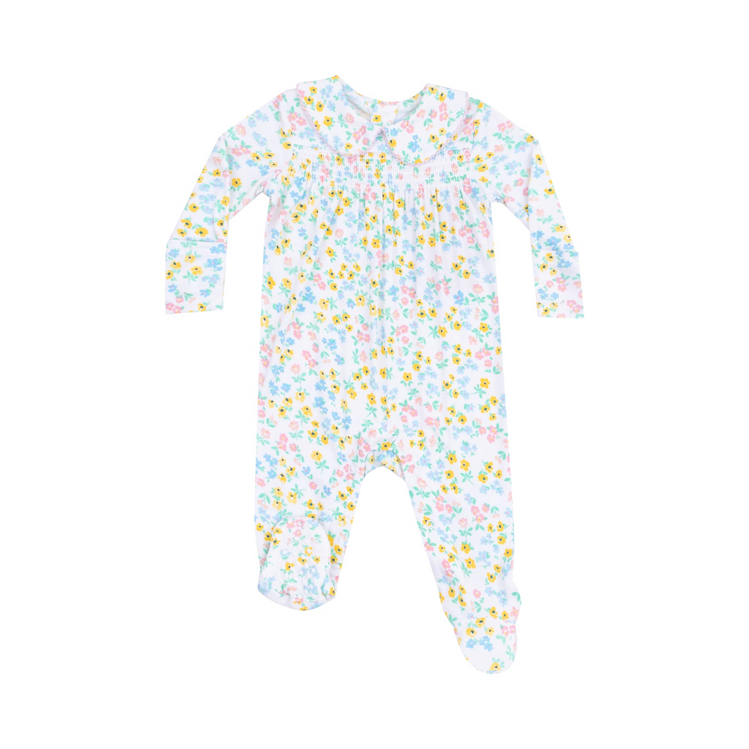 ANGEL DEAR- Carolines Calico Smocked peter pan footie