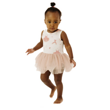 Load image into Gallery viewer, Bows and Ballet Rib Tank Bodysuit Tutu
