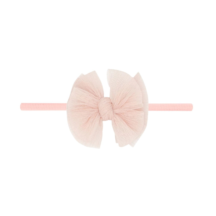 Baby Bling® Tulle Baby FAB® Skinny soft tulle bow headband (Pleated Rose Quartz)