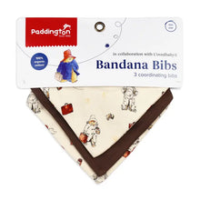 Load image into Gallery viewer, L&#39;oved organic bandana bib 3 pack in adventurre paddington
