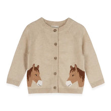 Load image into Gallery viewer, Horse Jacquard Sweater Knit Baby Cardigan (Organic Cotton)
