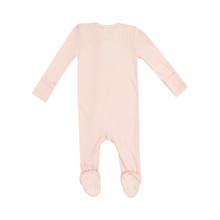 Load image into Gallery viewer, Solid Rose Smoke Rib 2 Way Zipper Footie
