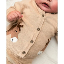 Load image into Gallery viewer, Horse Jacquard Sweater Knit Baby Cardigan (Organic Cotton)
