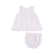 Load image into Gallery viewer, ANGEL DEAR -Ogee floral scallop open-back top and bloomer
