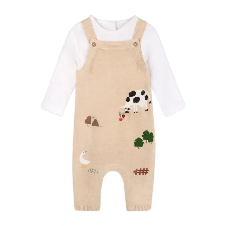 Farm Embroidered Baby Overall Set (Organic Cotton)
