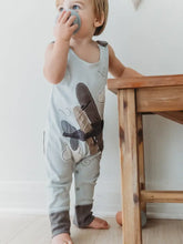 Load image into Gallery viewer, Organic Appliqué Harem Romper in Airplane
