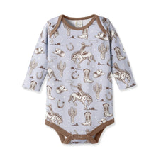 Load image into Gallery viewer, Wild Wrangler/Blue Western Cowboy Bamboo Baby Boy Bodysuit

