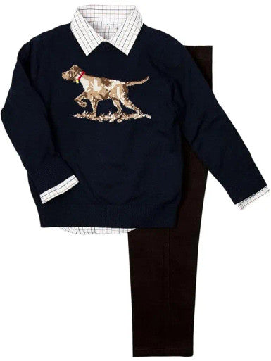 Good Lad 2/7 Boys Long Sleeve Dog-Themed Sweater Set