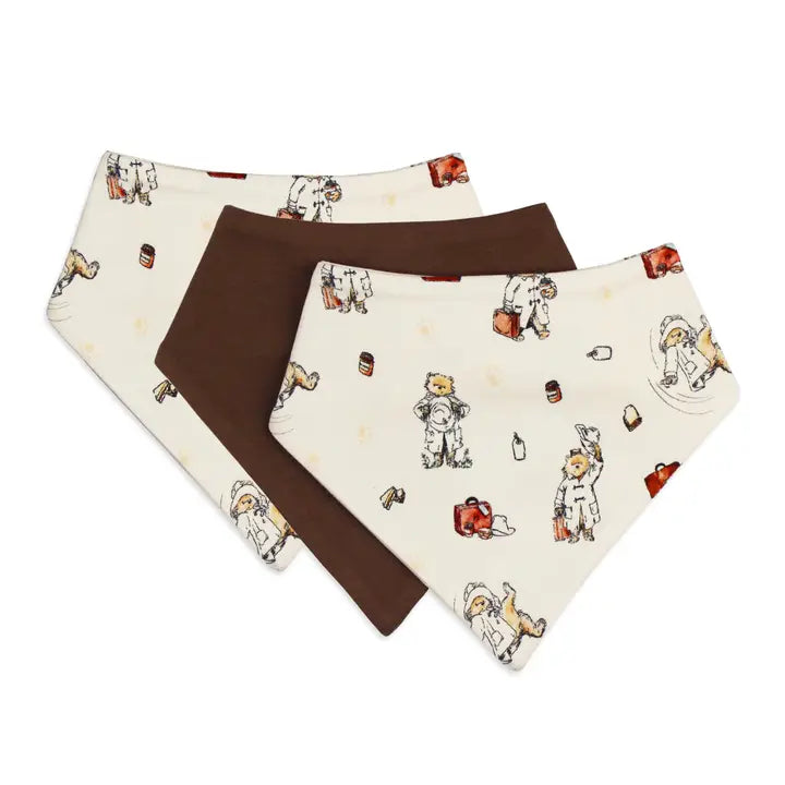 L'oved organic bandana bib 3 pack in adventurre paddington