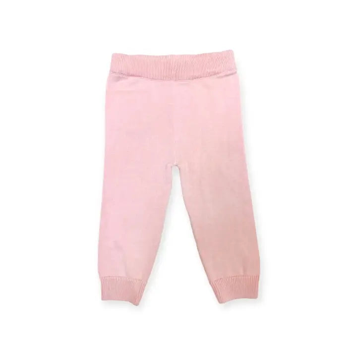 Pocket Sweater Knit Baby Legging Pants (Organic Cotton-Blush)