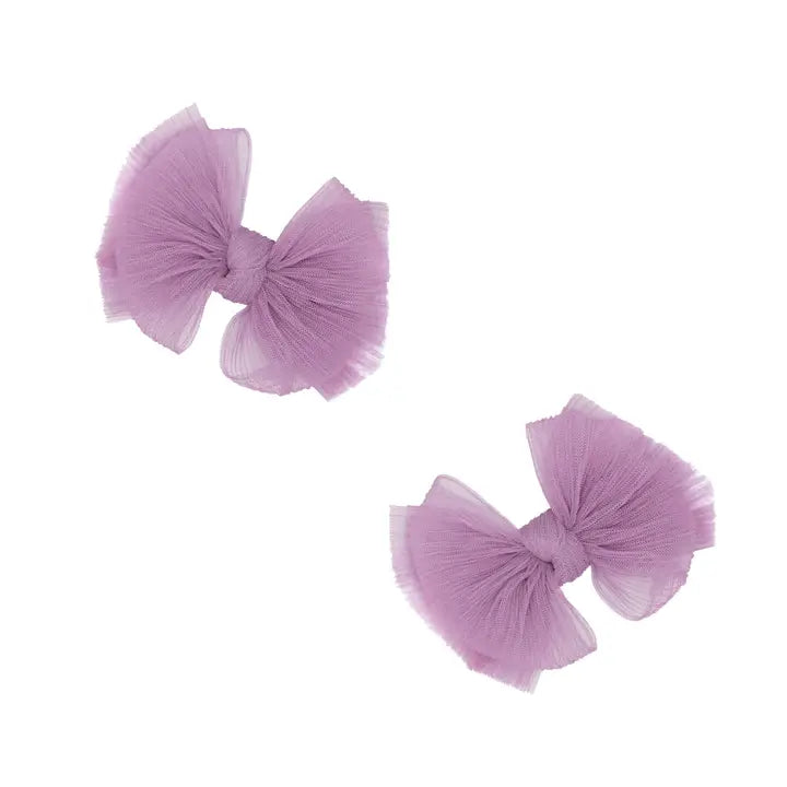 Baby Bling 2-Pack Tulle Baby FAB hair bow clips (Pleated Blossom)
