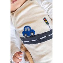 Load image into Gallery viewer, Car Applique Sweater Knit Baby Overall &amp; Bodysuit (Organic)
