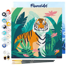 Load image into Gallery viewer, Mini Paint by numbers framed - Tropical Bengal Tiger
