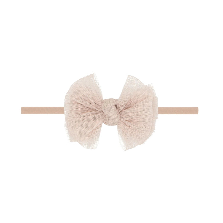 Baby Bling® Tulle Baby FAB® Skinny soft tulle bow headband (Pleated Blush)