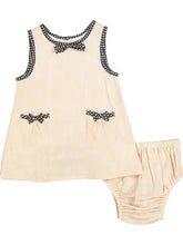 Load image into Gallery viewer, Delicate Pink Shift Infant Dress With Polka Dot Piping : Infant : Baby
