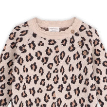 Load image into Gallery viewer, Leopard Jacquard Knit Baby Jumpsuit (Organic Cotton)

