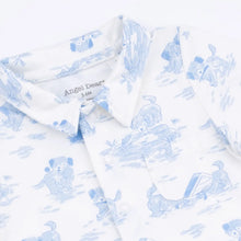 Load image into Gallery viewer, Puppy Toile Blue - Polo Shortie
