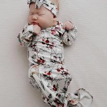 Load image into Gallery viewer, Three little tots-floral flower knotted gown with bow
