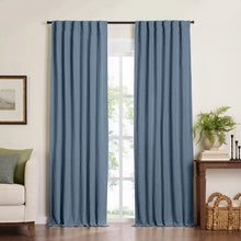 Load image into Gallery viewer, Harrow Solid Texture Blackout Window Curtain Panel (Blue)
