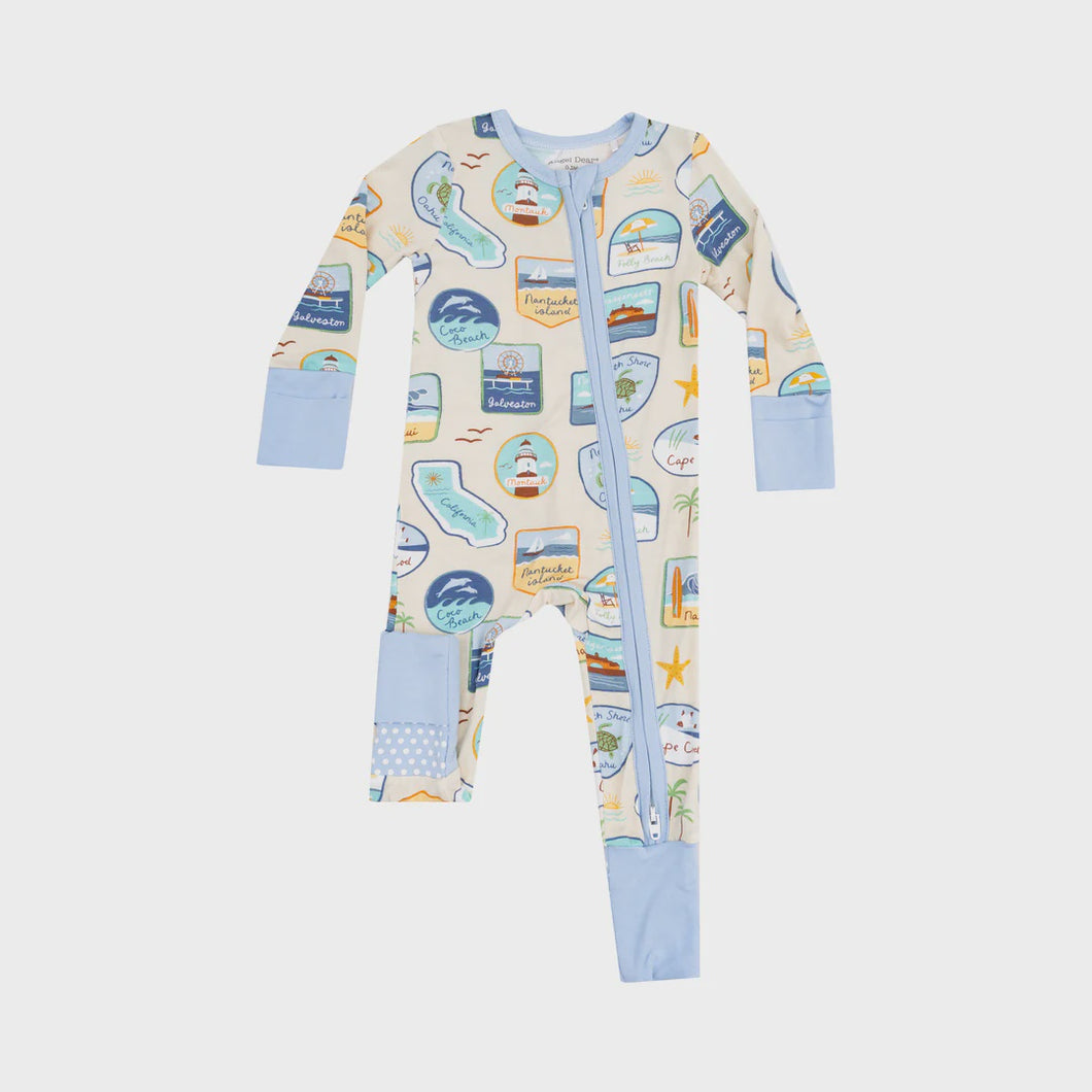 AGEL DEAR-Groovy  Vibes stickers two way zipper romper