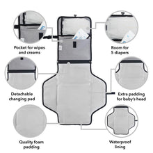 Load image into Gallery viewer, Portable Large Changing Pad in Solid Grey
