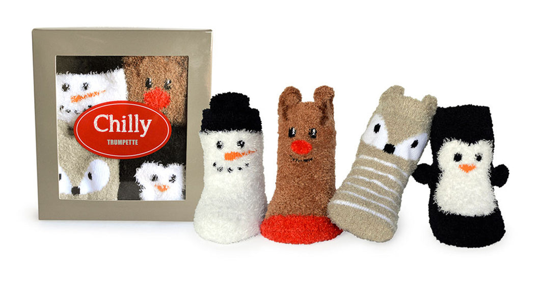 Chilly Socks, 0 - 12 Months, 4 Pack